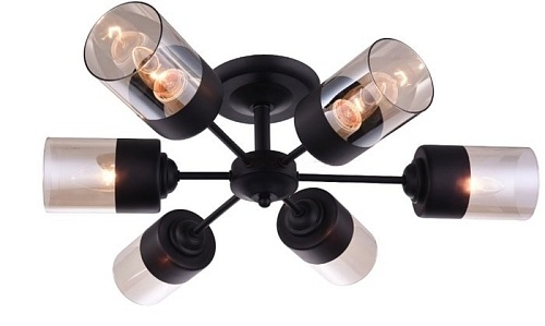 Припотолочная люстра J-light Dina 3110/6C (Черный/прозрачный)