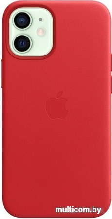 Чехол Apple MagSafe Leather Case для iPhone 12 mini (алый)