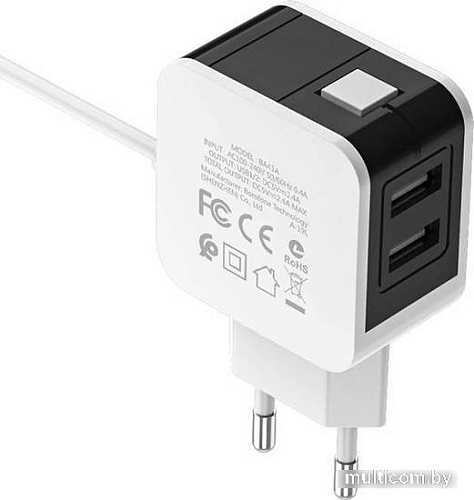 Сетевое зарядное Borofone BA41A Lightning (белый)