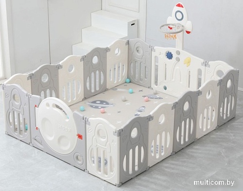 Игровой манеж UNIX kids SUPREME Space 200x200 Grey