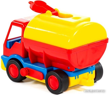 Игрушечный транспорт Полесье Базик автомобиль-бензовоз 38173 (красный/желтый)