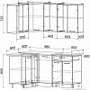 Угловая кухня Интерлиния Мила Лайт 1.2x1.6 (дуб молочный/дуб венге)