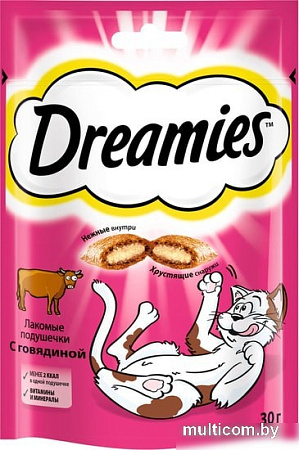 Лакомство для кошек Dreamies лакомые подушечки с говядиной 30 г