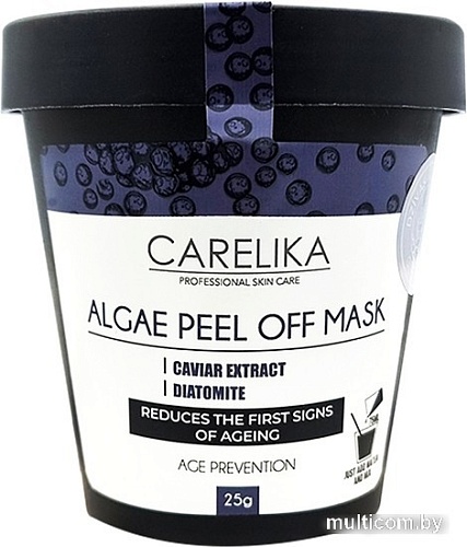 Carelika Маска для лица альгинатная Algae Peel Off Mask Caviar Extract Diatomite Age Prevention (25 г)