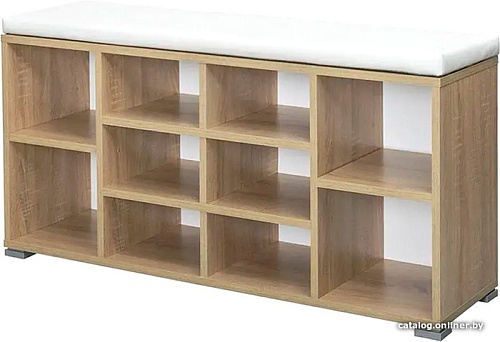 Банкетка Кимер Харис Тип 2 (дуб сонома/кожзам белый)