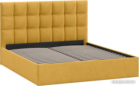 Кровать Трия Эмбер универсальный тип 1 с ПМ 160x200 (микровелюр Wellmart Yellow)