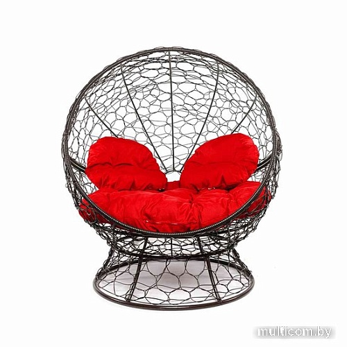 Кресло M-Group Апельсин 11520206 (коричневый ротанг/красная подушка)