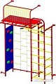 Детский спортивный комплекс Пионер 10ЛМ со скалодромом (красный/желтый)
