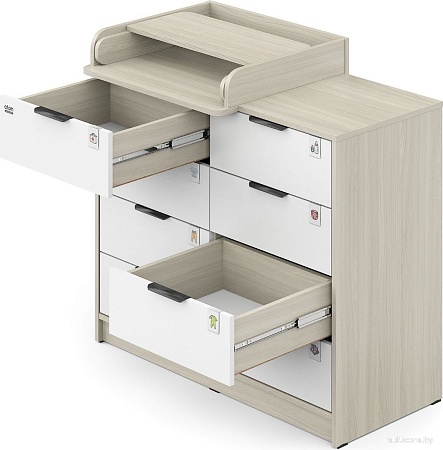 Атон Мебель Zeus 1008 ЛДСП с шариковыми направляющими (шимо светлый/белый)