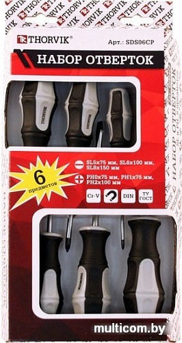 Набор отверток Thorvik SDS06CP (6 предметов)