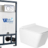 Унитаз подвесной Saniteco KW-9004W в комплекте с инсталляцией + Marberg 507 + Marberg 507 RD CR