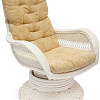 Кресло-качалка TetChair Andrea Relax Medium с подушкой (белый/рубчик кремовый)