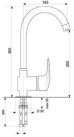 Смеситель Ulgran U-006 310 (серый)