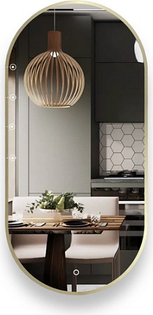 Зеркало eMZe Led с подсветкой и УФ-окантовкой 50x100 LED.UV.50.100.AUR (золото)