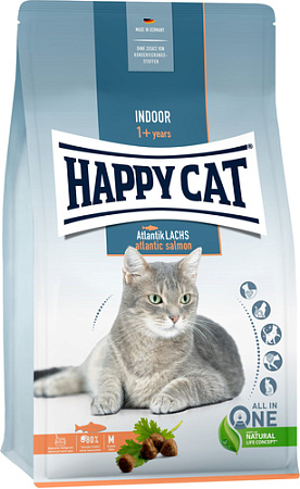 Сухой корм для кошек Happy Cat Indoor Adult Atlantik-Lachs Лосось 1.3 кг