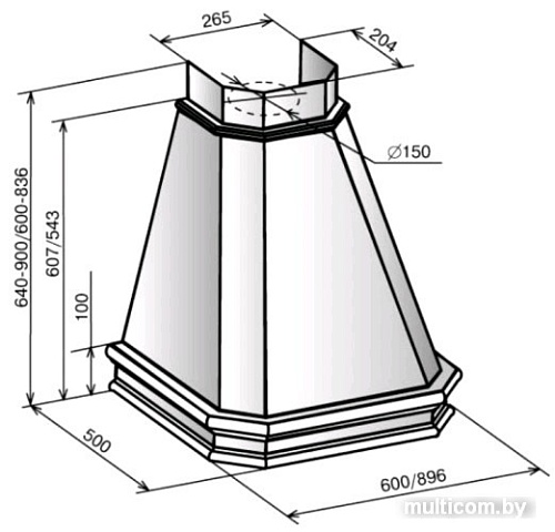 Кухонная вытяжка KUPPERSBERG Feodora 60 CO