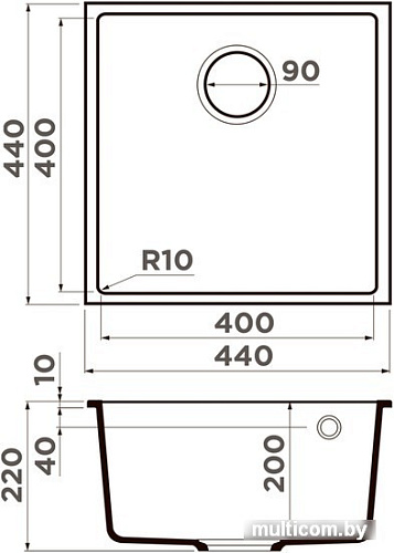 Кухонная мойка Omoikiri Bosen 44-U GR (leningrad grey)