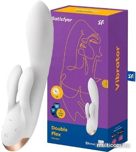 Вибратор Satisfyer Double Flex Connect App 4002620 (белый)