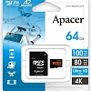 Apacer microSDXC AP64GMCSX10U8-R 64GB (с адаптером)
