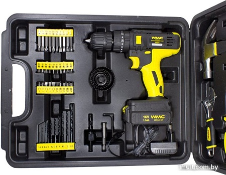 Дрель-шуруповерт WMC Tools 1057 (с 1-им АКБ, кейс, набор оснастки)