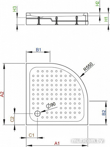 Душевой поддон Radaway Rodos A Compact 80x80 [4P88155-03]
