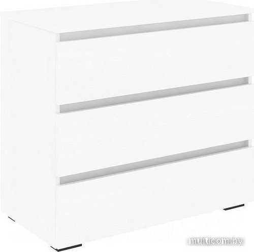 Комод Кортекс-мебель Бари 80 3ш (белый/белый/белый)