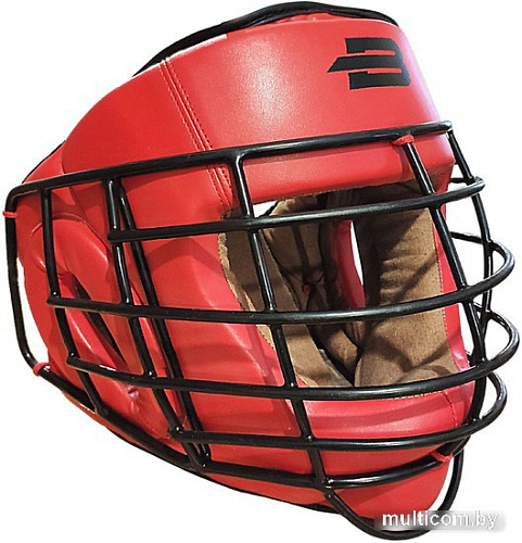 Cпортивный шлем BoyBo Flexy с металлической решеткой (L, красный)
