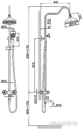 Душевая система D&K DA1424701D08