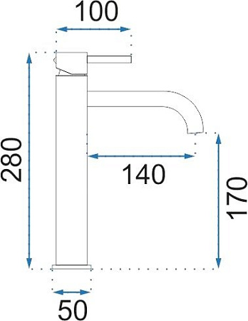 Смеситель Pea Gusto One Light H400001 (черный)
