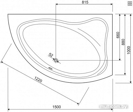 Ванна Cezares Tebe right 150x100 [TEBE-150-100-41-R]
