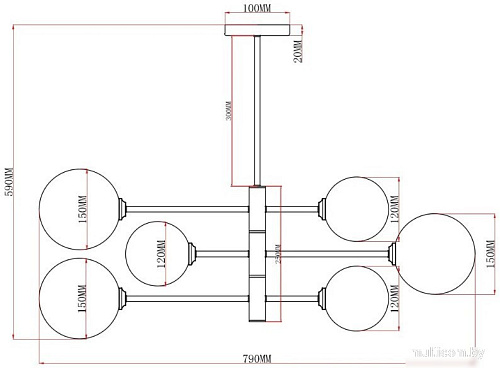 Подвесная люстра Moderli Molecule V10838-6P
