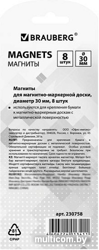 Набор магнитов BRAUBERG 230758 (8шт)