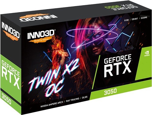 Видеокарта Inno3D GeForce RTX 3050 Twin X2 OC N30502-08D6X-11902130