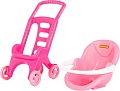 Коляска для кукол Полесье Pink Line 2х1 44525