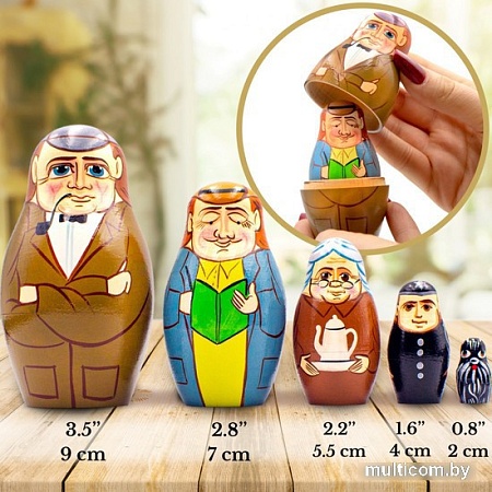 Развивающая игра Брестская Матрешка С Шерлоком Холмсом (набор 5 шт)