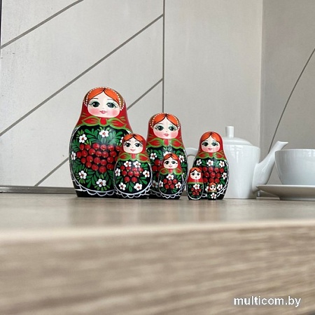 Развивающая игра Брестская Матрешка C ветвями рябины и ромашками (набор 7 шт)