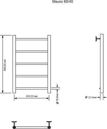 Полотенцесушитель Aquanet Mauro 60x40 282001 (правый)