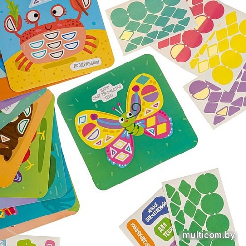 Развивающая игра Bondibon Открытки-аппликации геометрические ВВ5030