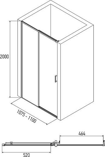 Душевой уголок Alex Baitler 80x200 SG61C80 + стенка AB61C110