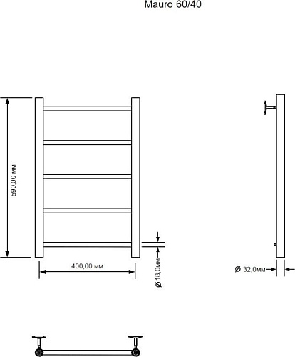 Полотенцесушитель Aquanet Mauro 60x40 282001 (правый)