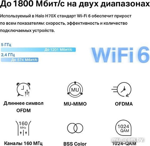 Wi-Fi система Mercusys Halo H70X (2 шт)