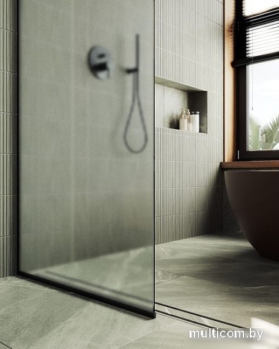 Душевая стенка MaybahGlass 195x89 MGD-690-6у (сатин стекло/черный)