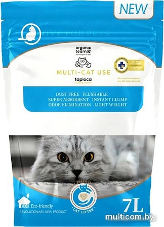 Наполнитель для туалета Organic Team Multi-Cat Use Tapioca 7 л