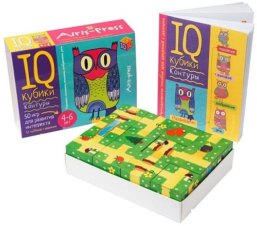 Кубики Айрис-Пресс Умные кубики. Контуры 27488