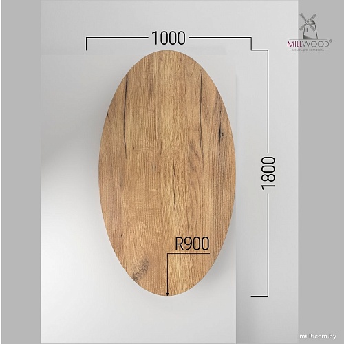 Столешница Millwood овальная 1800х1000х36 51778_z_4 (дуб золотой Craft)