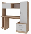 Стол Памир ПКС-7 (дуб сонома/белый глянец)