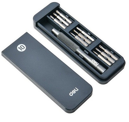 Набор отвертка с битами Deli DL241010J (10 предметов)