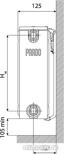 Стальной панельный радиатор Prado Universal тип 22 500x800
