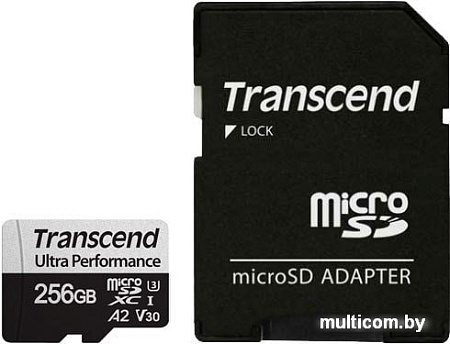 Карта памяти Transcend microSDXC 340S 256GB (с адаптером)