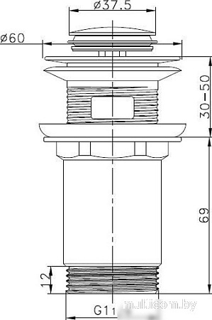Донный клапан Lauter 21190CH (хром)